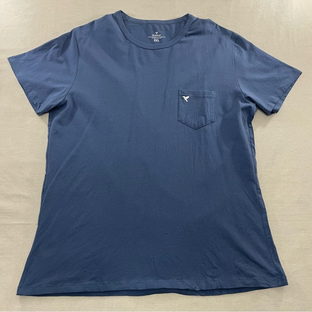 Birddogs Shirt Adult 2XL XXL Blue Tshirt Short Sleeve Crewneck Pocket Tee Mens